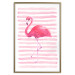 Wall Poster Flamingo and Stripes - composition with a pink bird on a background of horizontal stripes 115317 additionalThumb 20
