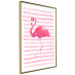 Wall Poster Flamingo and Stripes - composition with a pink bird on a background of horizontal stripes 115317 additionalThumb 12