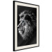 Wall Poster Black and White King - composition with a dignified lion with blue eyes 116317 additionalThumb 3