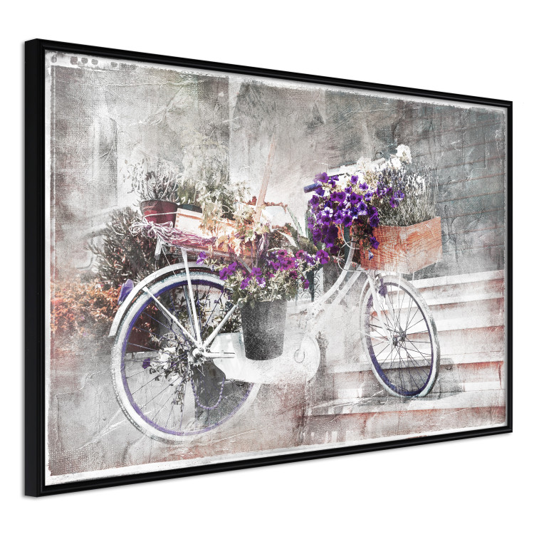 Wall Poster Flowery Bicycle - colorful composition on a retro-style staircase background 116417 additionalImage 12