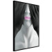 Wall Poster Mannequin - black and white abstraction with a woman's face with pink lips 117017 additionalThumb 11