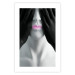 Wall Poster Mannequin - black and white abstraction with a woman's face with pink lips 117017 additionalThumb 25
