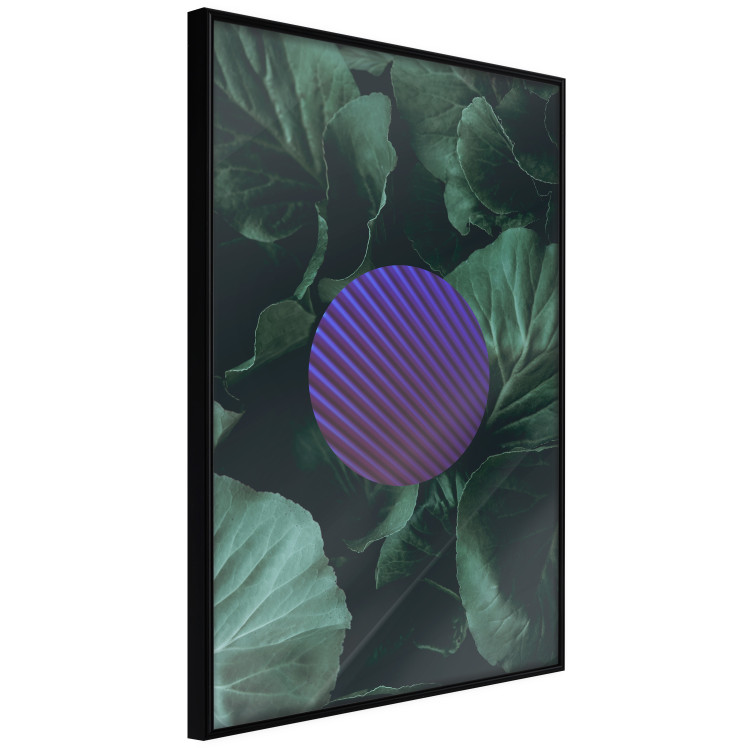 Poster Botanical Abstraction - circle in geometric pattern on background of large leaves 117217 additionalImage 10