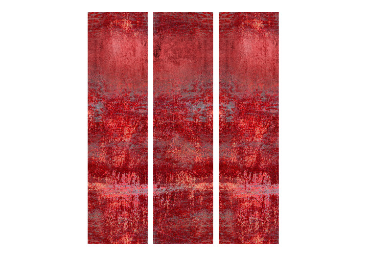 Room Divider Screen Carmine Concert - uneven red metal texture in a retro style 123017 additionalImage 3