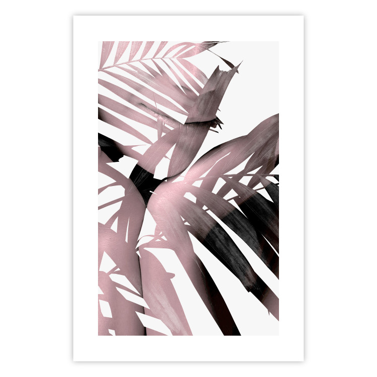 Poster Sensual Words - brown palm leaves with bright highlights on white background 123517 additionalImage 16