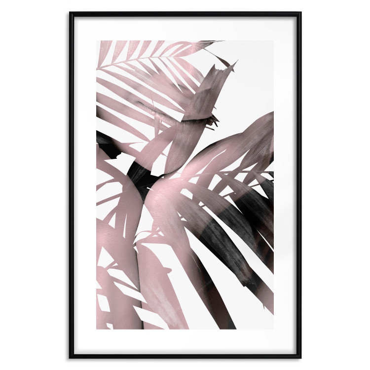 Poster Sensual Words - brown palm leaves with bright highlights on white background 123517 additionalImage 20