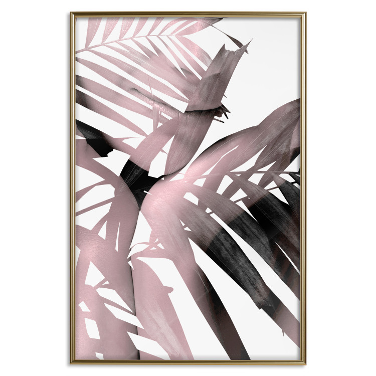 Poster Sensual Words - brown palm leaves with bright highlights on white background 123517 additionalImage 19