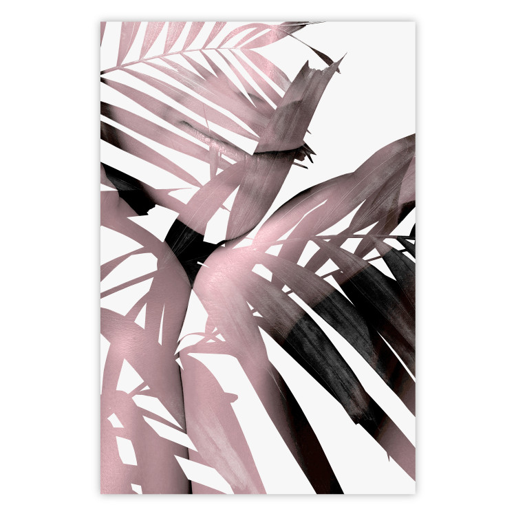 Poster Sensual Words - brown palm leaves with bright highlights on white background 123517