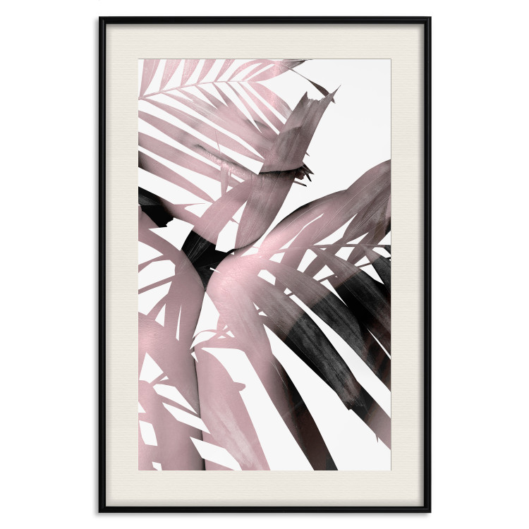 Poster Sensual Words - brown palm leaves with bright highlights on white background 123517 additionalImage 19