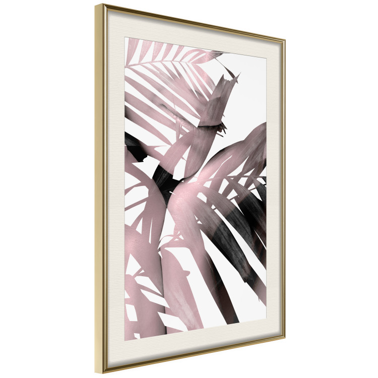 Poster Sensual Words - brown palm leaves with bright highlights on white background 123517 additionalImage 2