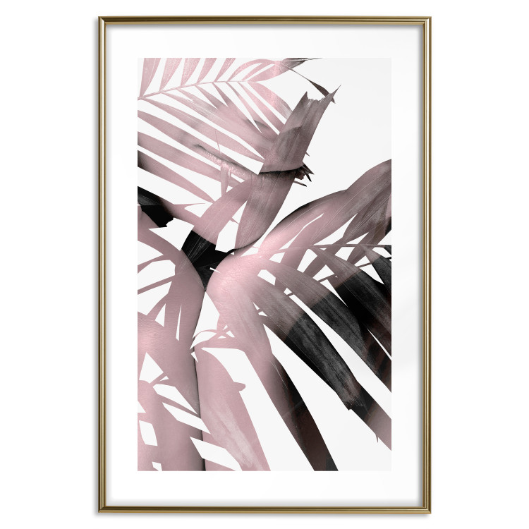 Poster Sensual Words - brown palm leaves with bright highlights on white background 123517 additionalImage 15