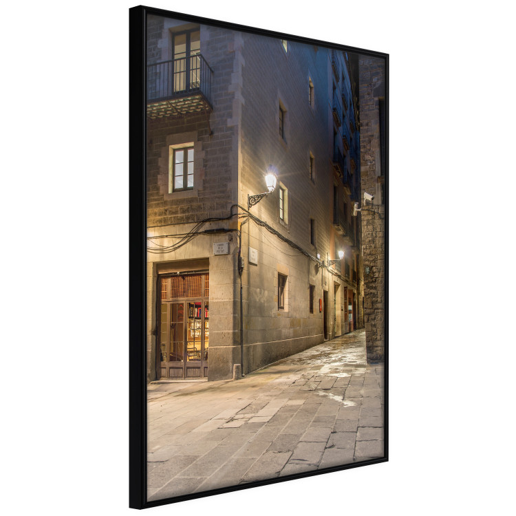 Wall Poster Charming Alley - illuminated architecture of stone buildings at night 123617 additionalImage 9
