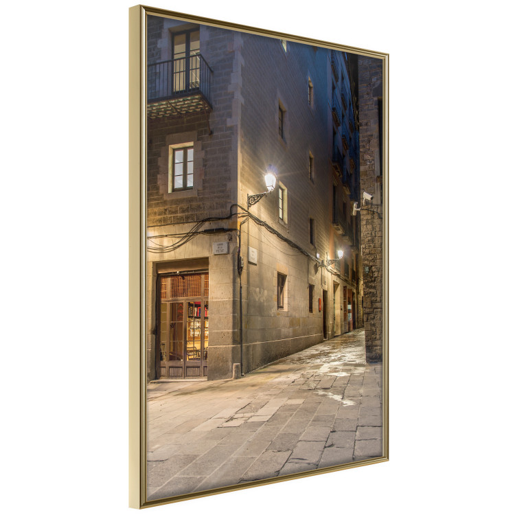 Wall Poster Charming Alley - illuminated architecture of stone buildings at night 123617 additionalImage 10