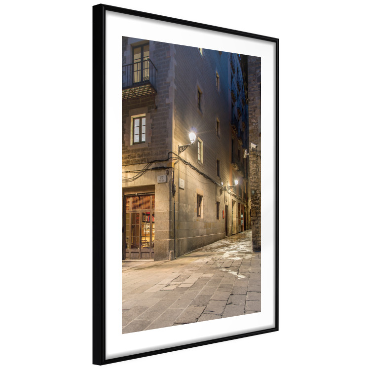 Wall Poster Charming Alley - illuminated architecture of stone buildings at night 123617 additionalImage 8