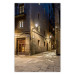 Wall Poster Charming Alley - illuminated architecture of stone buildings at night 123617