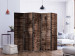 Room Divider Dark Brown Boards II - texture of a wooden board in retro style 124017 additionalThumb 2