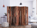 Room Separator Honeyed Planks II (5-piece) - pattern with texture of brown wood 124117 additionalThumb 2