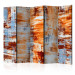 Room Divider Screen Corrosion II (5-piece) - composition with a worn metal texture 124317