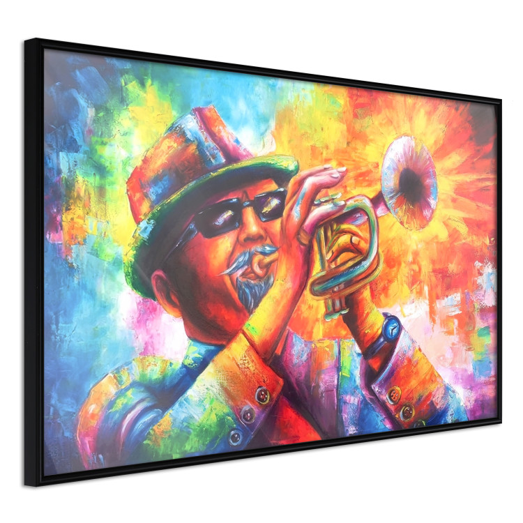 Poster Trumpeter - abstract colorful man playing music on trumpet 127817 additionalImage 11