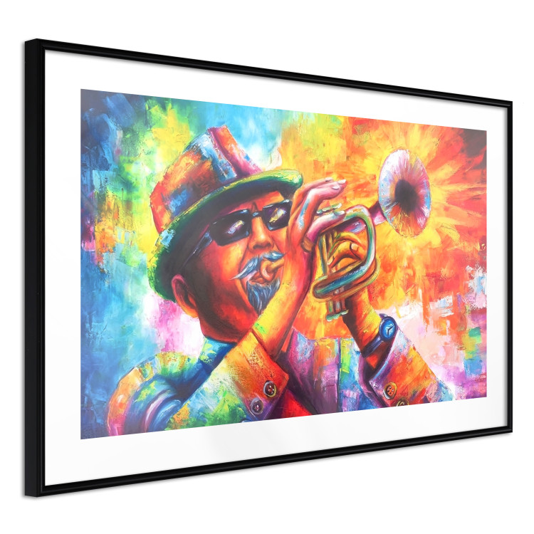 Poster Trumpeter - abstract colorful man playing music on trumpet 127817 additionalImage 6