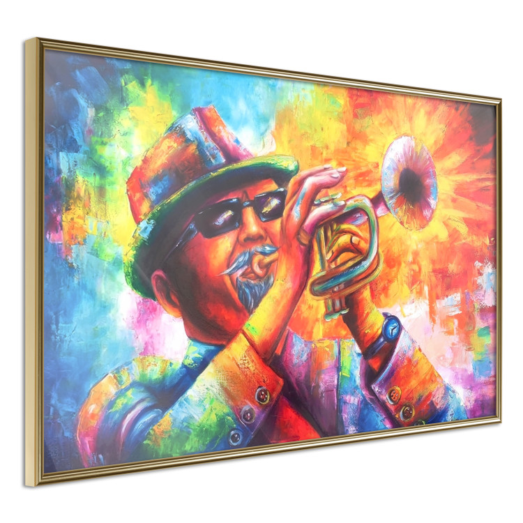 Poster Trumpeter - abstract colorful man playing music on trumpet 127817 additionalImage 12