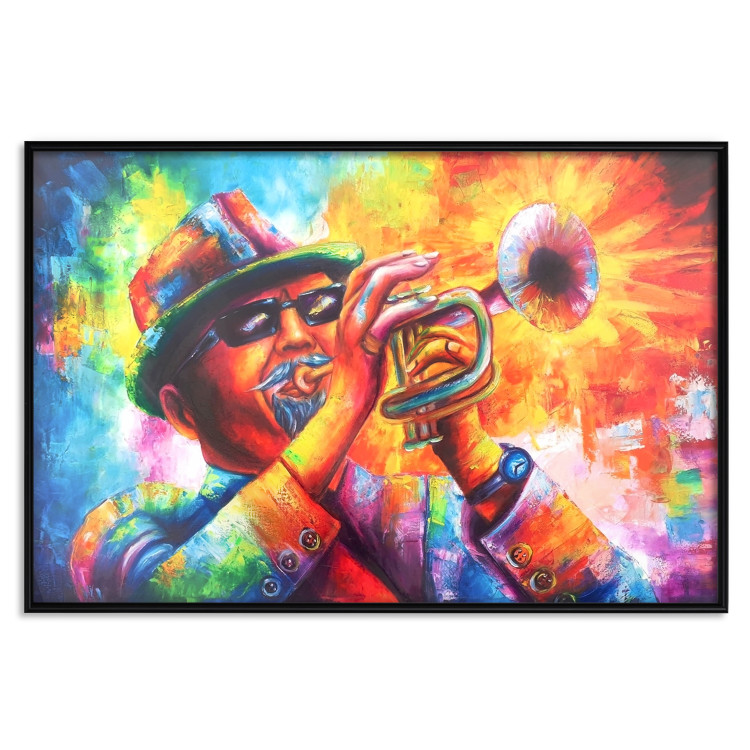 Poster Trumpeter - abstract colorful man playing music on trumpet 127817 additionalImage 16