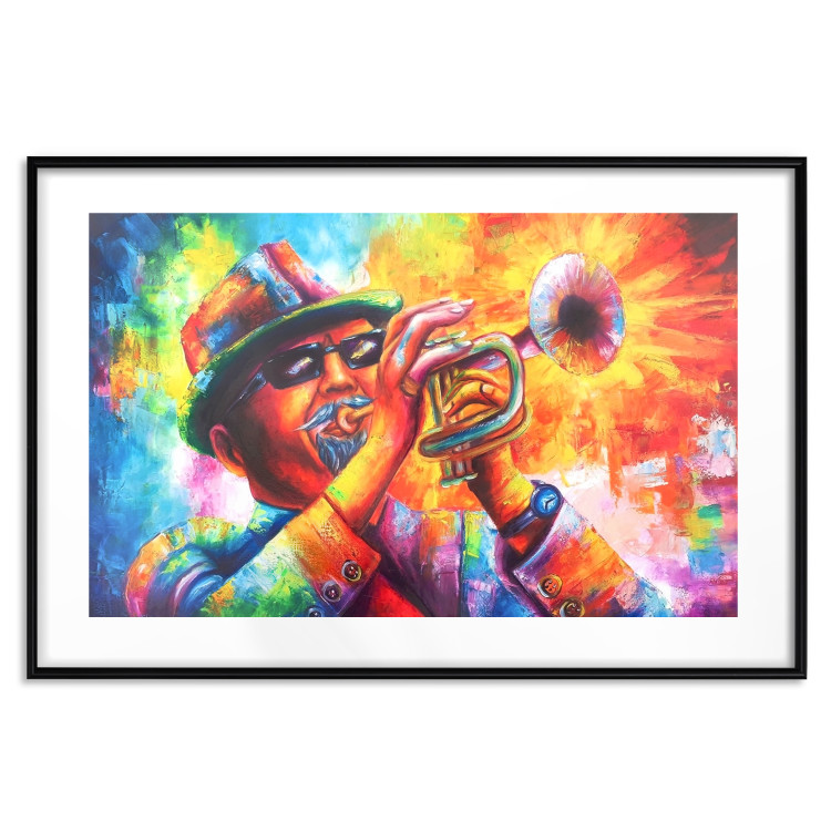 Poster Trumpeter - abstract colorful man playing music on trumpet 127817 additionalImage 15