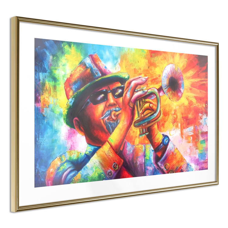 Poster Trumpeter - abstract colorful man playing music on trumpet 127817 additionalImage 7