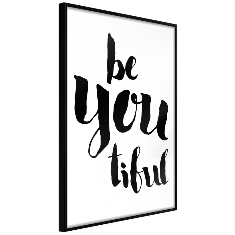 Wall Poster Be-you-tiful - simple black and white composition with English quotes 128917 additionalImage 11