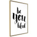 Wall Poster Be-you-tiful - simple black and white composition with English quotes 128917 additionalThumb 9