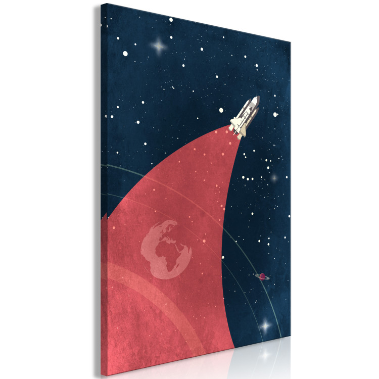 Canvas Print Space Journey (1-part) vertical - flying rocket in space 129117 additionalImage 2