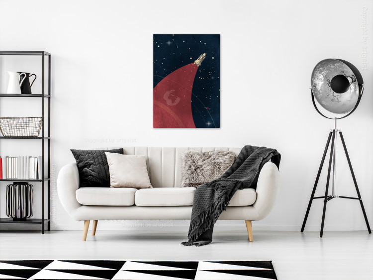 Canvas Print Space Journey (1-part) vertical - flying rocket in space 129117 additionalImage 3