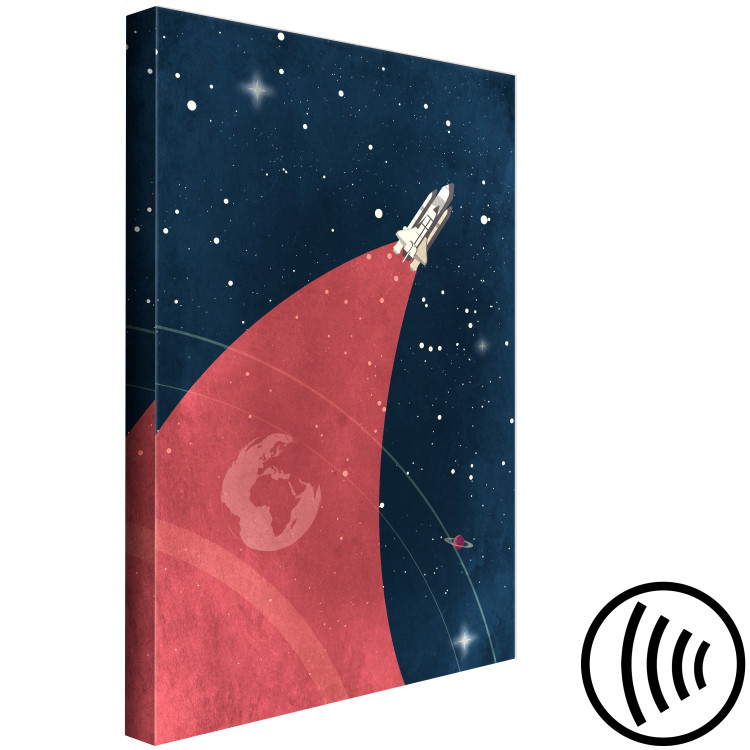 Canvas Print Space Journey (1-part) vertical - flying rocket in space 129117 additionalImage 6