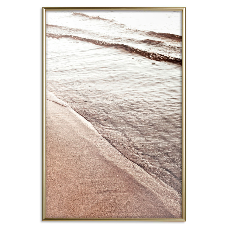 Poster September Rhythm - beach and sea landscape with sepia waves 129717 additionalImage 21