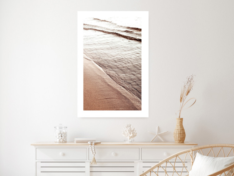 Poster September Rhythm - beach and sea landscape with sepia waves 129717 additionalImage 5