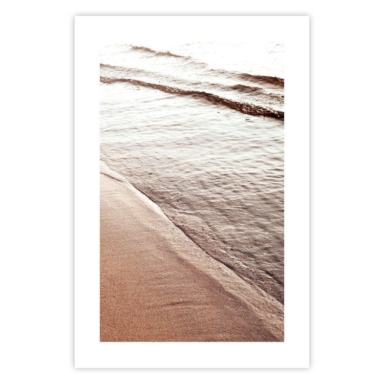 Poster September Rhythm - beach and sea landscape with sepia waves 129717 additionalImage 25