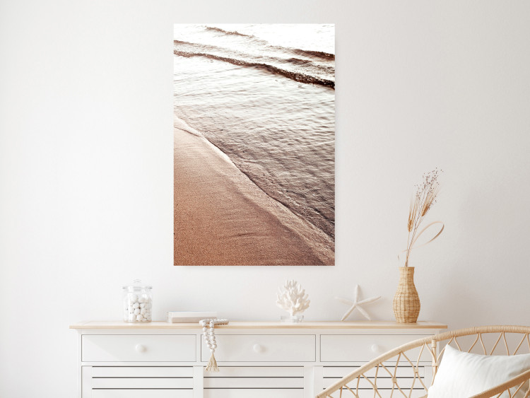 Poster September Rhythm - beach and sea landscape with sepia waves 129717 additionalImage 4