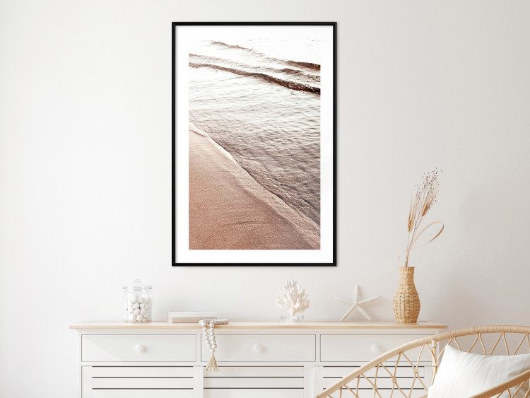 Poster September Rhythm - beach and sea landscape with sepia waves 129717 additionalImage 23