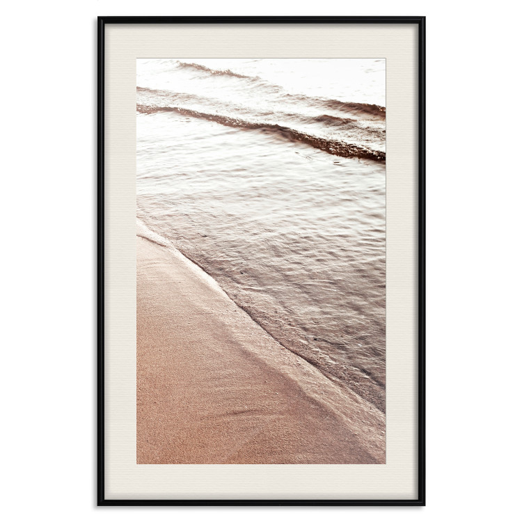 Poster September Rhythm - beach and sea landscape with sepia waves 129717 additionalImage 19