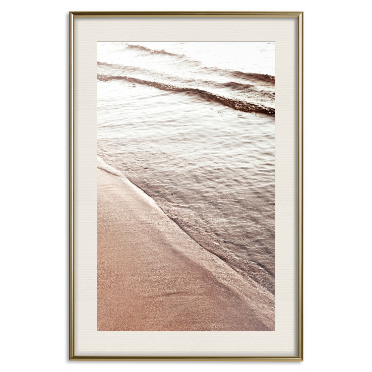 Poster September Rhythm - beach and sea landscape with sepia waves 129717 additionalImage 20