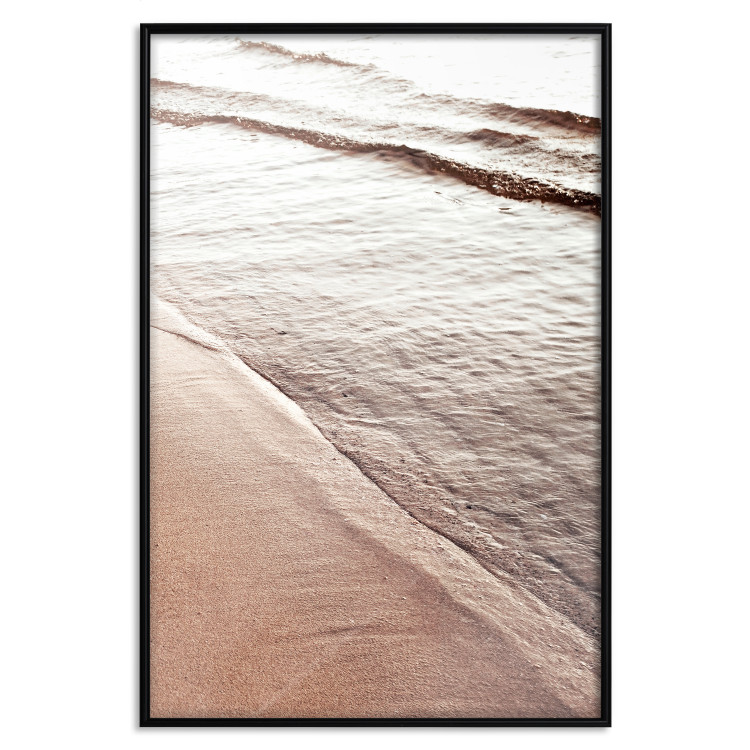 Poster September Rhythm - beach and sea landscape with sepia waves 129717 additionalImage 18