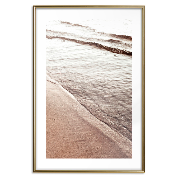 Poster September Rhythm - beach and sea landscape with sepia waves 129717 additionalImage 16