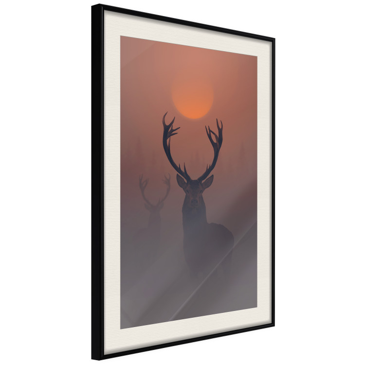 Wall Poster Deer in the Mist - animal against a sunset backdrop during mist 129917 additionalImage 9