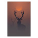 Wall Poster Deer in the Mist - animal against a sunset backdrop during mist 129917