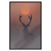 Wall Poster Deer in the Mist - animal against a sunset backdrop during mist 129917 additionalThumb 16