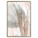 Wall Poster Grasses in the Wind - field with vegetation on a light background with a large moon 131817 additionalThumb 21