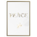 Wall Poster Peace - golden English text on a solid white background 131917 additionalThumb 21