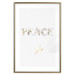 Wall Poster Peace - golden English text on a solid white background 131917 additionalThumb 14