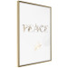 Wall Poster Peace - golden English text on a solid white background 131917 additionalThumb 14