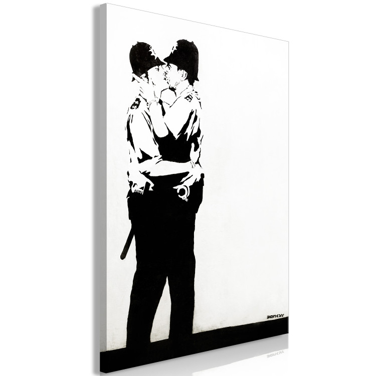 Canvas Print Kiss of two policemen - youth street art graphic 132417 additionalImage 2